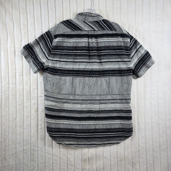 Billy Reid Men's Gray Black Geometric Short Sleeve 100% Cotton Size XL - Picture 5 of 9